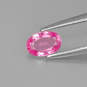 Saphir rose naturelle coupe ovale, 0,53 ct, VS