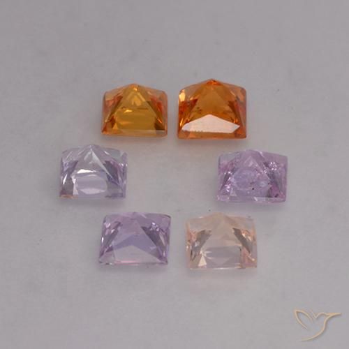 Achetez naturel 1,16ct multicolore saphir gems, carré, en provenance tanzanie chez gemselect. en stock, livraison internationale!
