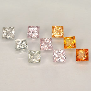 Achetez naturel ct multicolore saphir gems, carré, en provenance tanzanie (songea) chez gemselect. en stock, livraison internationale!