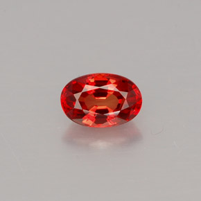 Saphir orange naturelle coupe ovale, 0,62 ct, VS