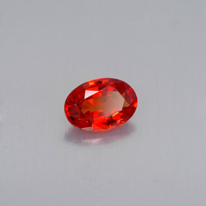 Saphir orange naturelle coupe ovale, 0,53 ct, VVS-VS