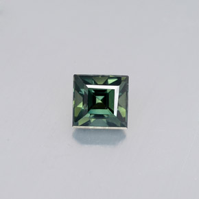 Saphir vert naturelle carré, 0,63 ct, VVS