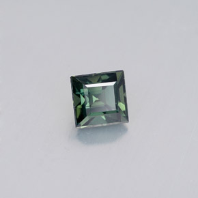 Saphir vert naturelle carré, 0,63 ct, VVS