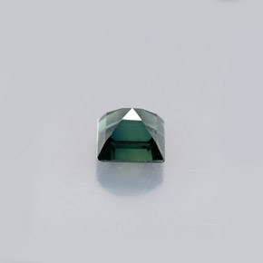 Saphir vert naturelle carré, 0,63 ct, VVS