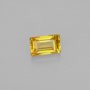 Saphir jaune naturelle baguette, 0,42 ct, VS