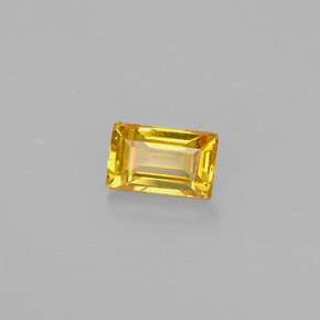 Saphir jaune naturelle baguette, 0,42 ct, VS