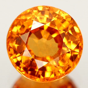 Saphir orange naturelle coupe roude, 0,98 ct, VS