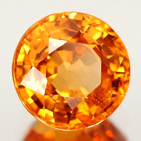 Saphir orange naturelle coupe roude, 0,98 ct, VS