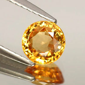 Saphir jaune naturelle coupe roude, 1,06 ct, IF