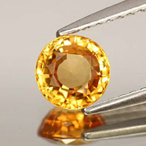 Saphir jaune naturelle coupe roude, 1,06 ct, IF