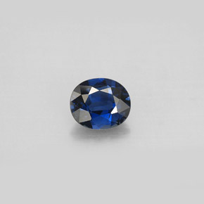Saphir bleue naturelle coupe ovale, 0,89 ct, VVS