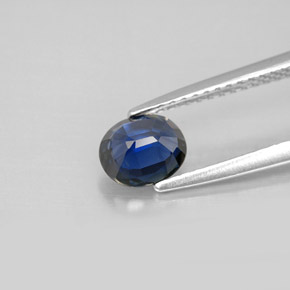 Saphir bleue naturelle coupe ovale, 0,89 ct, VVS