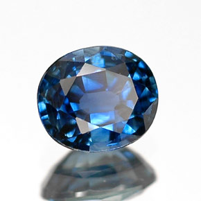 Saphir bleue naturelle coupe ovale, 0,65 ct, VVS