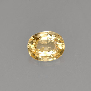 Saphir jaune naturelle coupe ovale, 0,44 ct, VVS