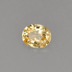 Saphir jaune naturelle coupe ovale, 0,44 ct, VVS