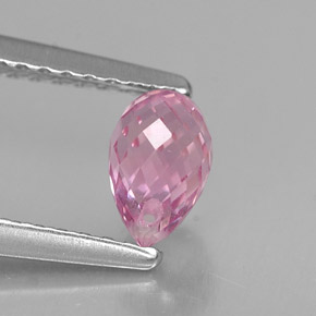 Saphir rose naturelle briolette, 0,90 ct, VVS-VS