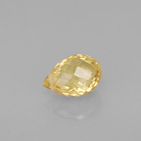 Saphir jaune naturelle briolette, 1,22 ct, VS