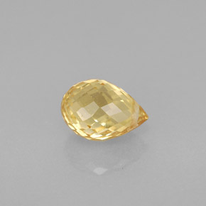Saphir jaune naturelle briolette, 1,22 ct, VS