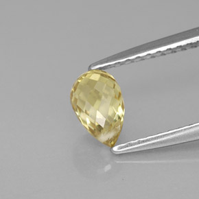 Saphir jaune naturelle briolette, 1,00 ct, VVS-VS