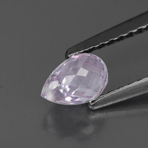 Saphir violet naturelle briolette, 0,85 ct, VS