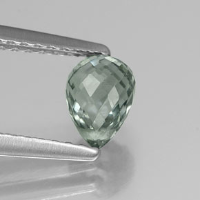 Saphir vert naturelle briolette, 1,00 ct, VS