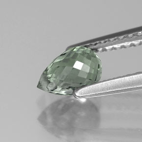 Saphir vert naturelle briolette, 1,00 ct, VS