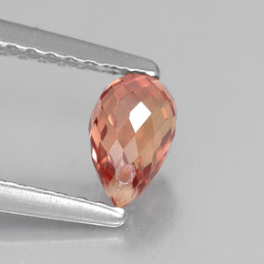 Saphir orange naturelle briolette, 0,76 ct, VVS-VS
