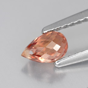 Saphir orange naturelle briolette, 0,76 ct, VVS-VS