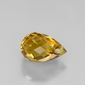 Saphir jaune naturelle briolette, 1,11 ct, VVS-VS
