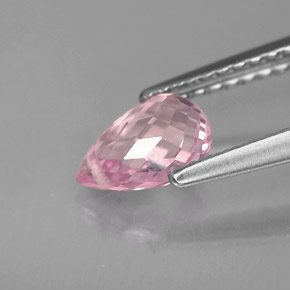 Saphir rose naturelle briolette, 1,11 ct, VS