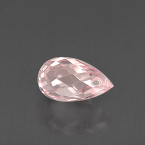 Saphir rose naturelle briolette, 0,77 ct, VS