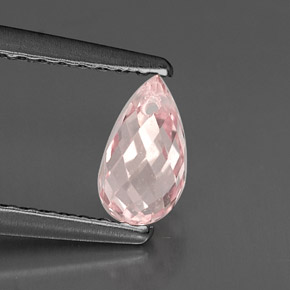 Saphir rose naturelle briolette, 0,77 ct, VS