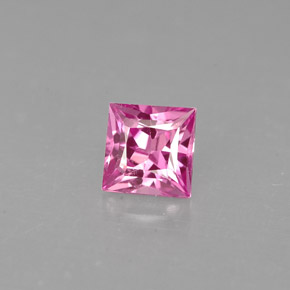 Saphir rose naturelle carré, 0,60 ct, VVS-VS