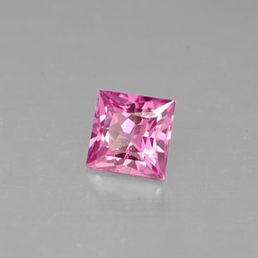 Saphir rose naturelle carré, 0,60 ct, VVS-VS