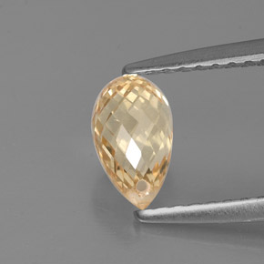 Saphir jaune naturelle briolette, 1,12 ct, VS