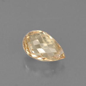 Saphir jaune naturelle briolette, 1,12 ct, VS