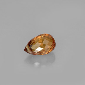 Saphir orange naturelle briolette, 0,91 ct, VVS-VS