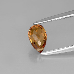 Saphir orange naturelle briolette, 0,91 ct, VVS-VS