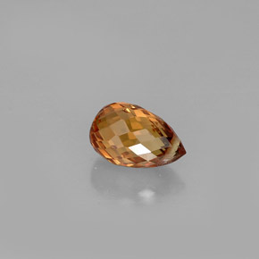 Saphir orange naturelle briolette, 0,91 ct, VVS-VS