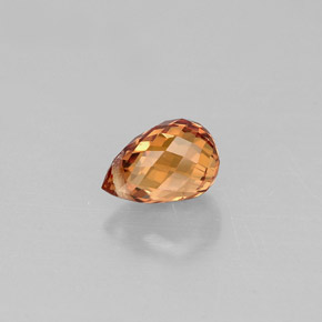 Saphir orange naturelle briolette, 0,89 ct, VVS-VS