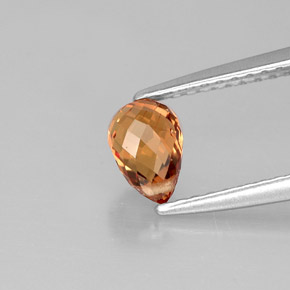 Saphir orange naturelle briolette, 0,89 ct, VVS-VS