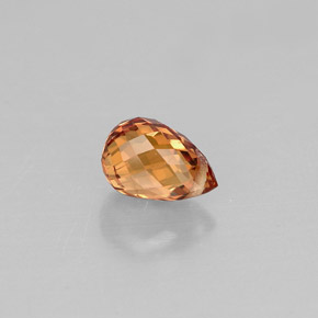 Saphir orange naturelle briolette, 0,89 ct, VVS-VS