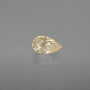 Saphir jaune naturelle briolette, 1,07 ct, VS