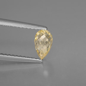 Saphir jaune naturelle briolette, 1,07 ct, VS