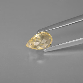 Saphir jaune naturelle briolette, 1,07 ct, VS