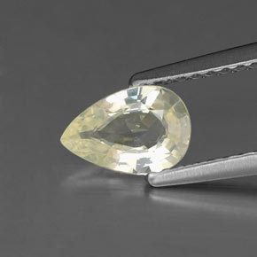 Saphir jaune naturelle en forme de poire, 0,81 ct, VS