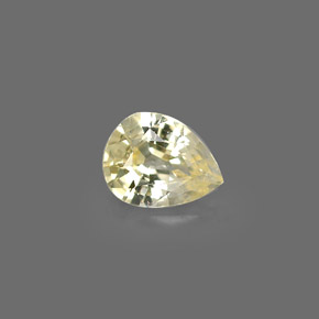 Saphir jaune naturelle en forme de poire, 0,44 ct, VVS