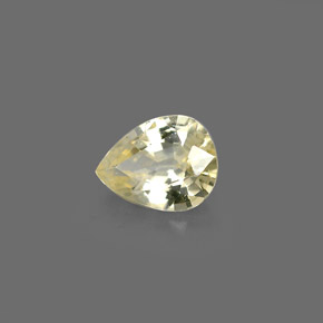 Saphir jaune naturelle en forme de poire, 0,44 ct, VVS