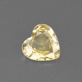 Saphir jaune naturelle forme de coeur, 0,59 ct, VS