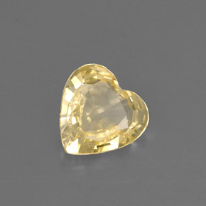 Saphir jaune naturelle forme de coeur, 0,59 ct, VS